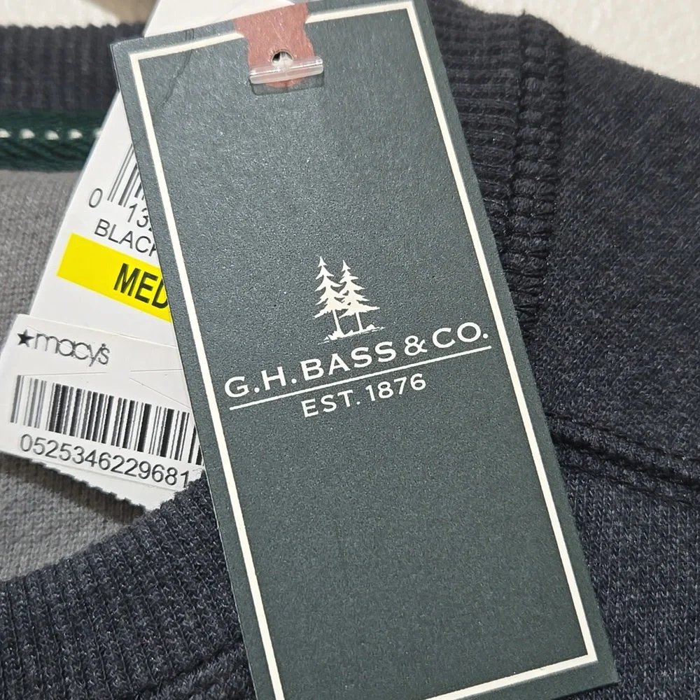 G.H. Bass & Co. Men's Mountain Fleece Black Heather Sweatshirt